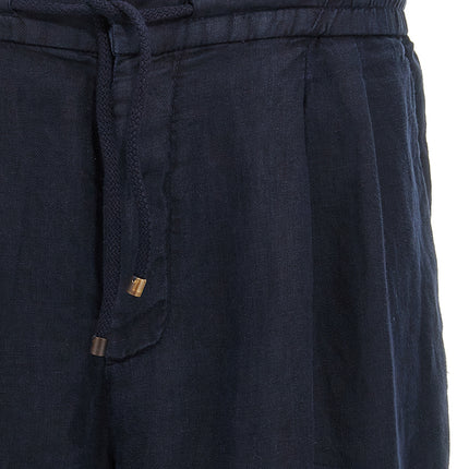 Brunello Cucinelli Blue Linen Bermuda Shorts