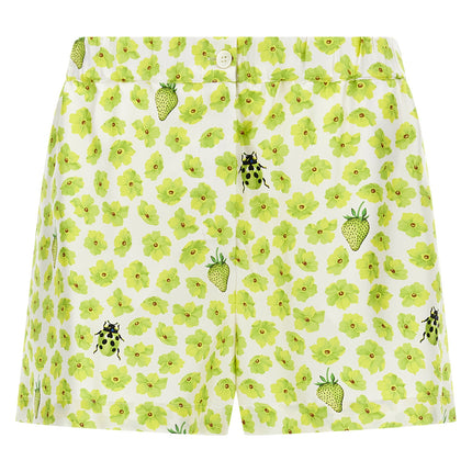 Versace Multicolor Silk Bermuda Shorts