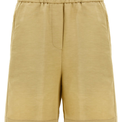 NUDE Beige Viscose Bermuda Shorts