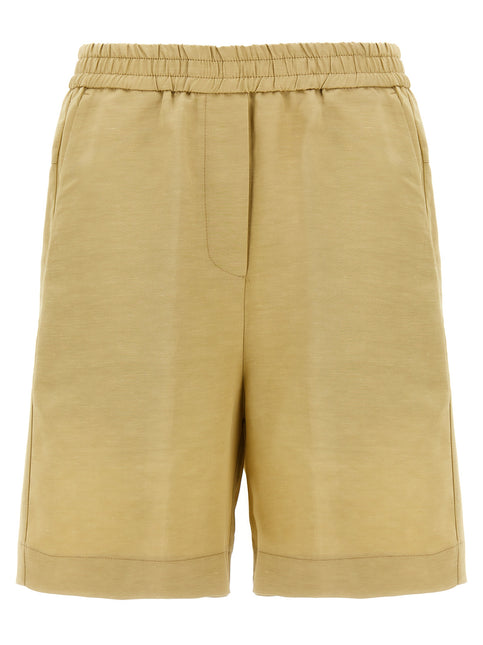 NUDE Beige Viscose Bermuda Shorts