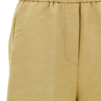 NUDE Beige Viscose Bermuda Shorts