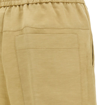 NUDE Beige Viscose Bermuda Shorts