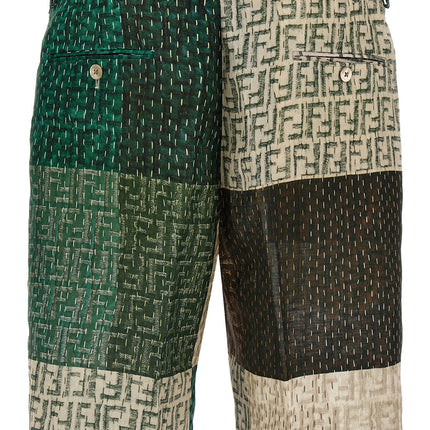 Fendi Multicolor Linen Bermuda Shorts