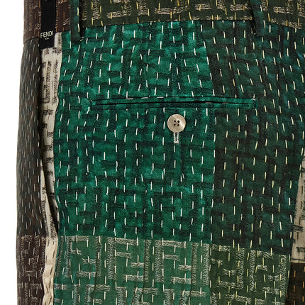 Fendi Multicolor Linen Bermuda Shorts