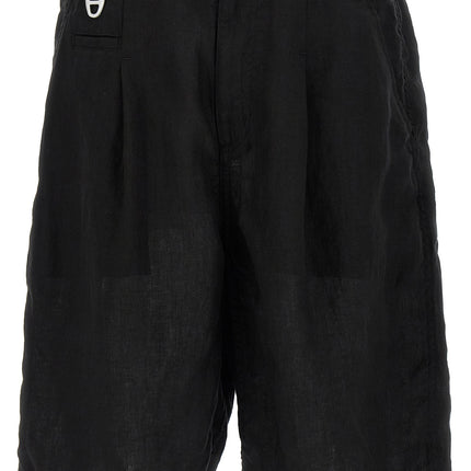 Undercover Black Linen Bermuda Shorts