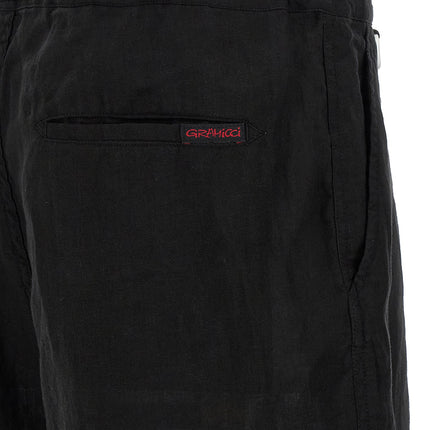 Undercover Black Linen Bermuda Shorts