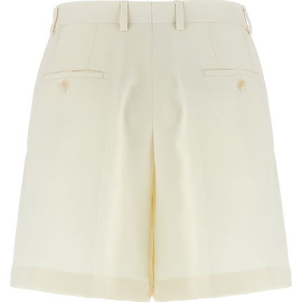 Brioni White Silk Bermuda Shorts