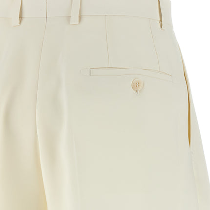 Brioni White Silk Bermuda Shorts