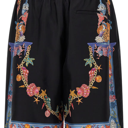 Versace Multicolor Silk Bermuda Shorts