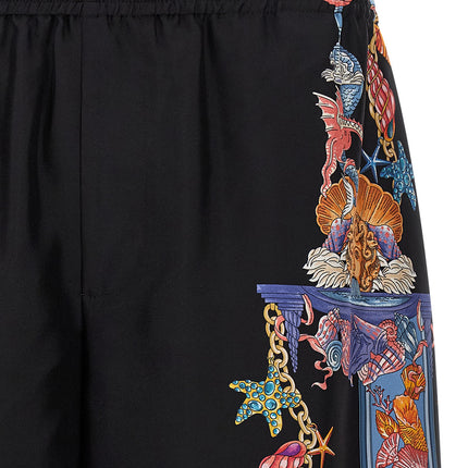 Versace Multicolor Silk Bermuda Shorts