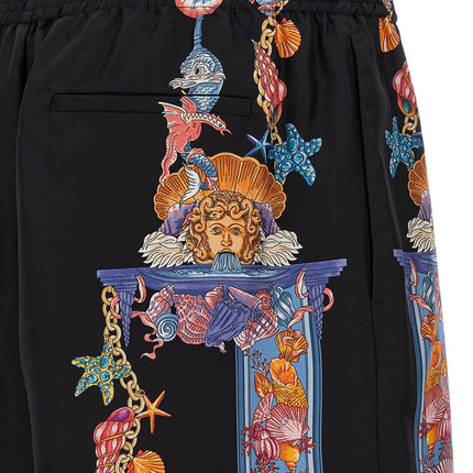 Versace Multicolor Silk Bermuda Shorts