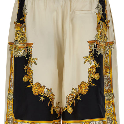 Versace Multicolor Silk Bermuda Shorts