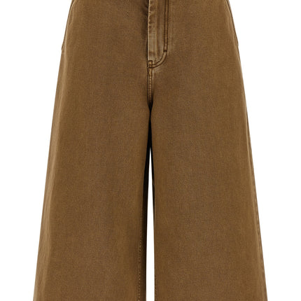 Ami Paris Brown Cotton Bermuda Shorts