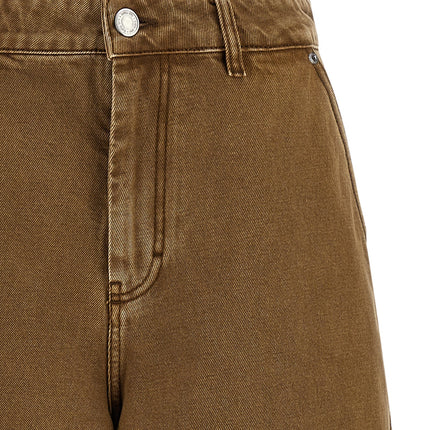 Ami Paris Brown Cotton Bermuda Shorts