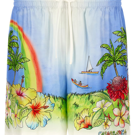 Casablanca Multicolor Silk Bermuda Shorts
