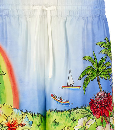 Casablanca Multicolor Silk Bermuda Shorts