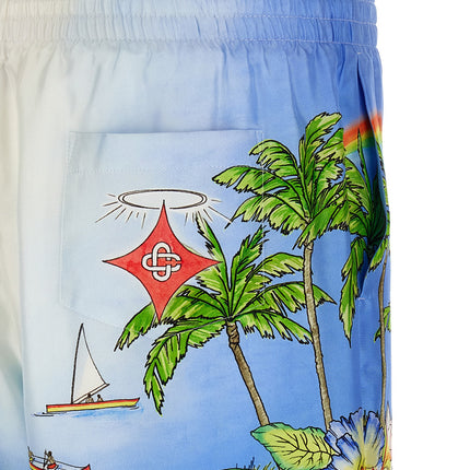 Casablanca Multicolor Silk Bermuda Shorts