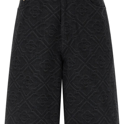 Casablanca Black Cotton Bermuda Shorts