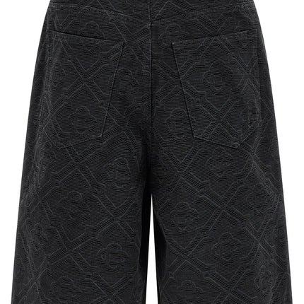 Casablanca Black Cotton Bermuda Shorts
