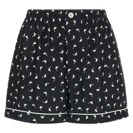 Moschino Bicolor Silk Bermuda Shorts