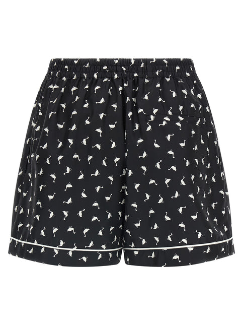Moschino Bicolor Silk Bermuda Shorts