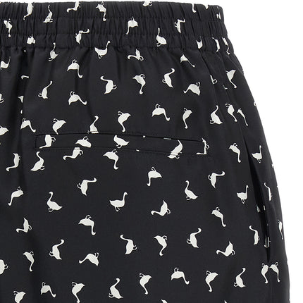 Moschino Bicolor Silk Bermuda Shorts