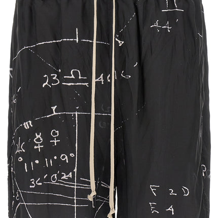 Rick Owens Bicolor Viscose Bermuda Shorts