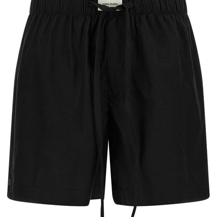 Entire Studios Black Cotton Bermuda Shorts