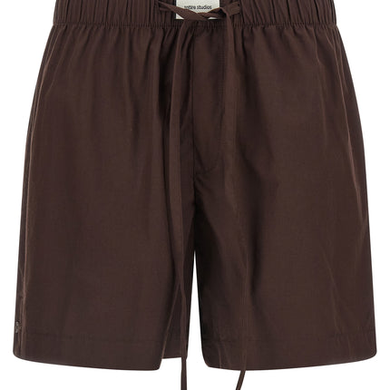 Entire Studios Brown Cotton Bermuda Shorts
