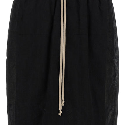 Rick Owens Black Cotton Bermuda Shorts