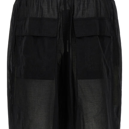 Rick Owens Black Cotton Bermuda Shorts