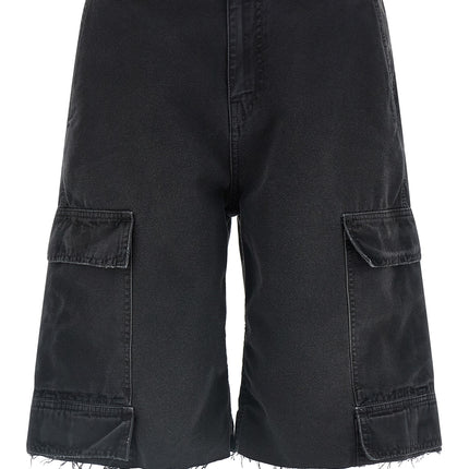44 Label Group Black Cotton Bermuda Shorts