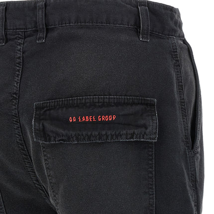 44 Label Group Black Cotton Bermuda Shorts