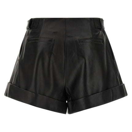 Sportmax Black Lamb Leather Bermuda Shorts
