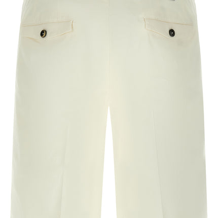 PT Torino White Cotton Bermuda Shorts