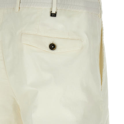 PT Torino White Cotton Bermuda Shorts