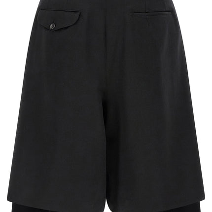 Comme Des Garçons Black Wool Bermuda Shorts