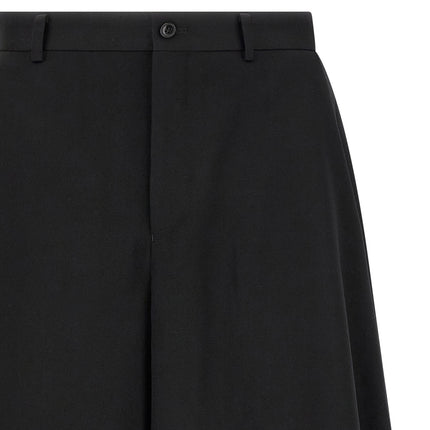 Comme Des Garçons Black Wool Bermuda Shorts