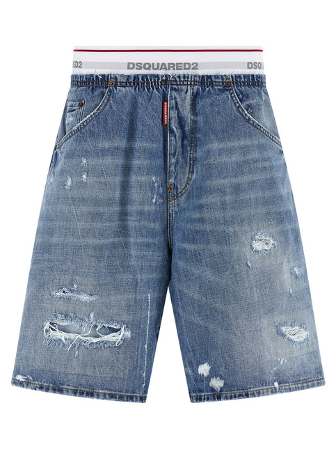 Dsquared² Blue Cotton Bermuda Shorts