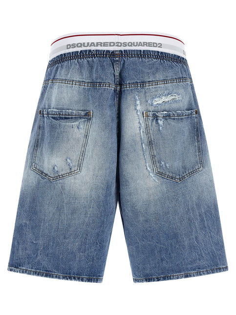 Dsquared² Blue Cotton Bermuda Shorts