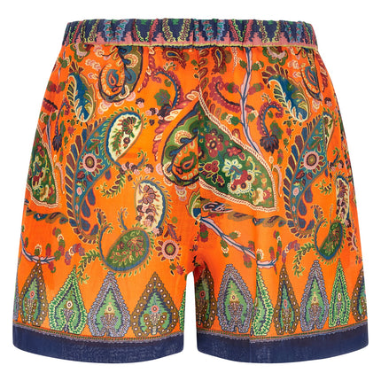Etro Orange Ramie Bermuda Shorts