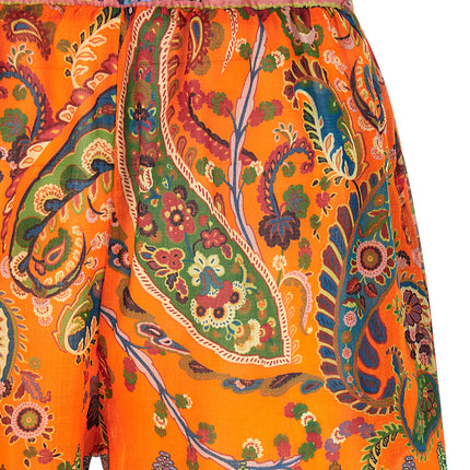 Etro Orange Ramie Bermuda Shorts