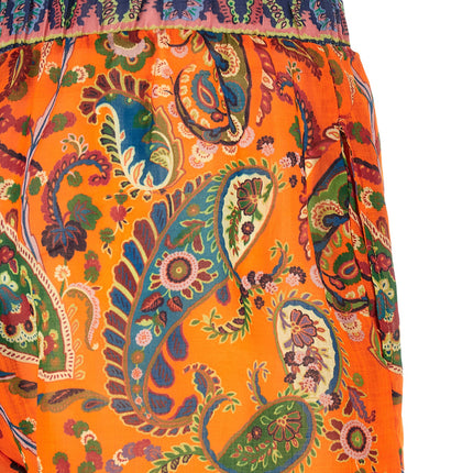 Etro Orange Ramie Bermuda Shorts