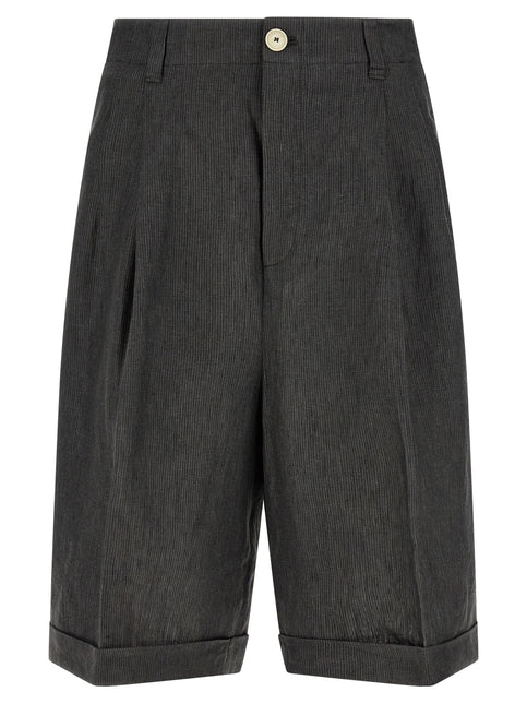 Jacquemus Gray Linen Bermuda Shorts