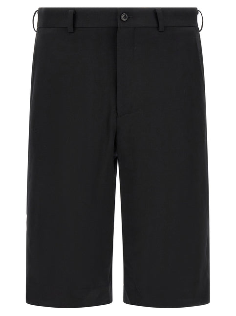 Comme Des Garçons Black Wool Bermuda Shorts