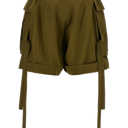 Alexander McQueen Bicolor Cotton Bermuda Shorts