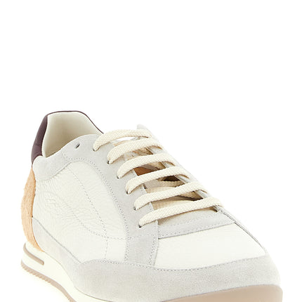Brunello Cucinelli Beige Nubuc Leather Low Top Sneakers