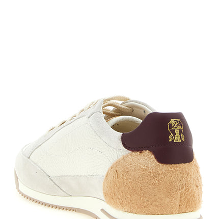Brunello Cucinelli Beige Nubuc Leather Low Top Sneakers