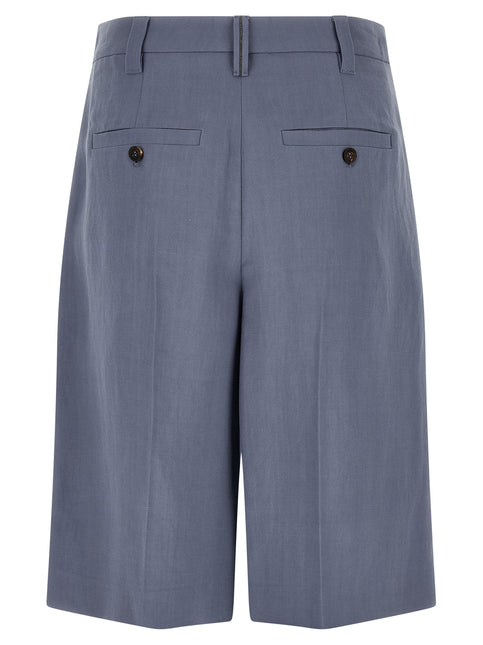 Brunello Cucinelli Blue Viscose Bermuda Shorts