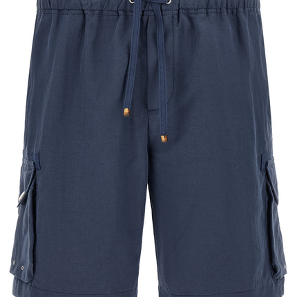 Brunello Cucinelli Blue Linen Bermuda Shorts